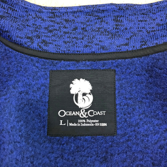 Ocean & Coast Blue Black Fleece Lined Zip Vest L - Picture 5 of 6